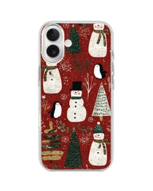 Etui do iPhone 17 przeźroczyste, silikonowe Flexi, Przytulne święta, Rustykalna świąteczna kraina