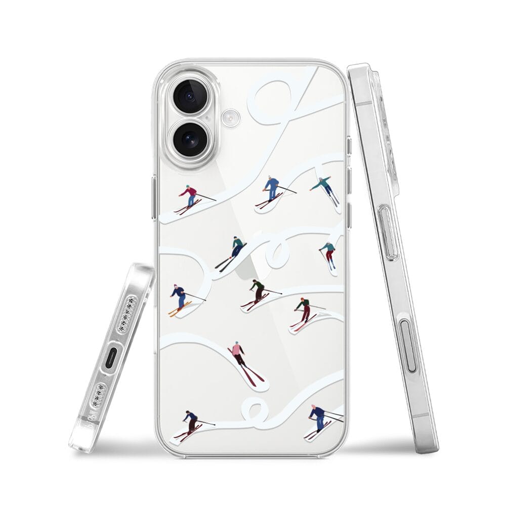 Etui do iPhone 17 przeźroczyste, silikonowe Flexi, Zimowa magia, Narciarskie wiraże - obrazek 3