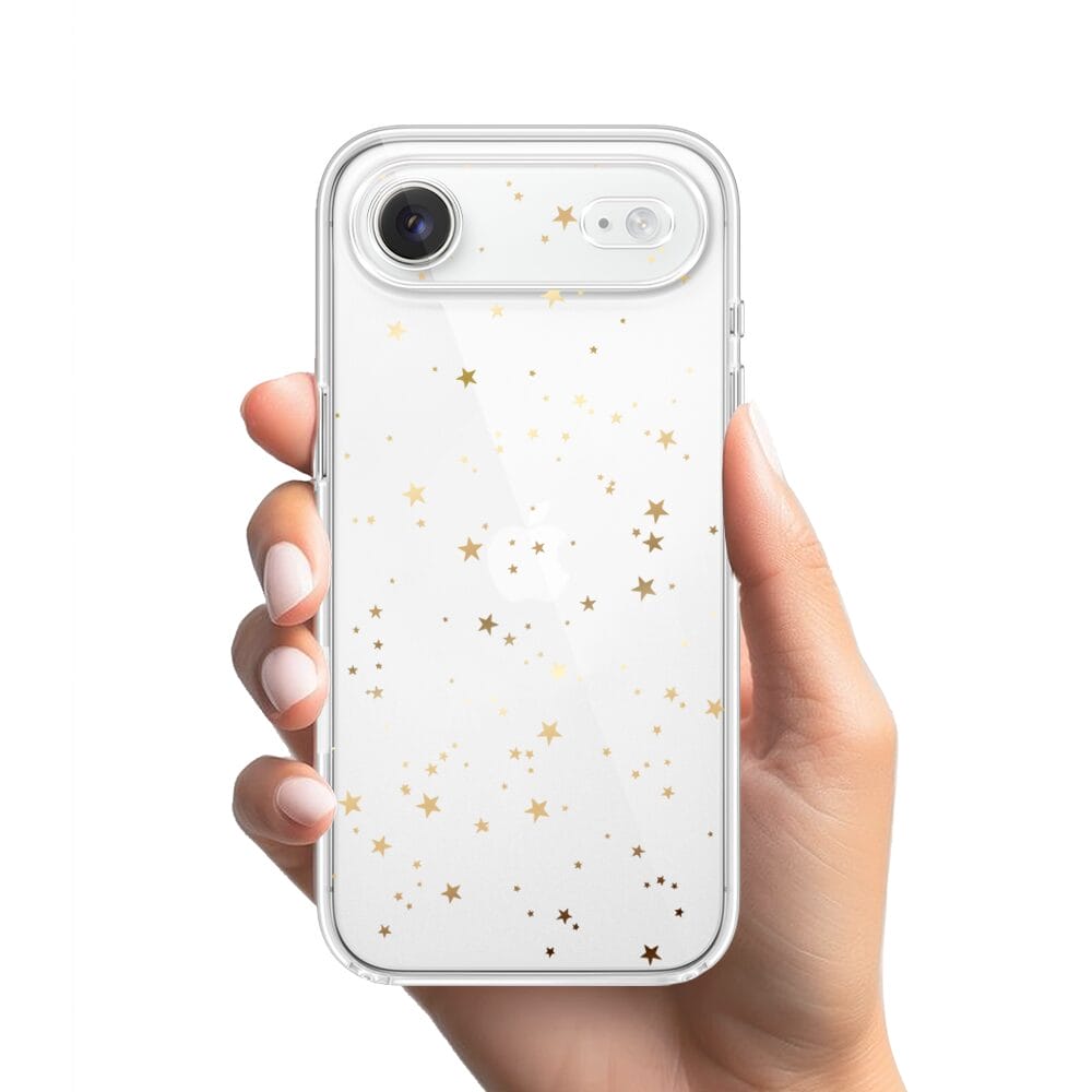 Etui do iPhone Air przeźroczyste, silikonowe Flexi, Zimowa magia, Złote gwiazdki - obrazek 2