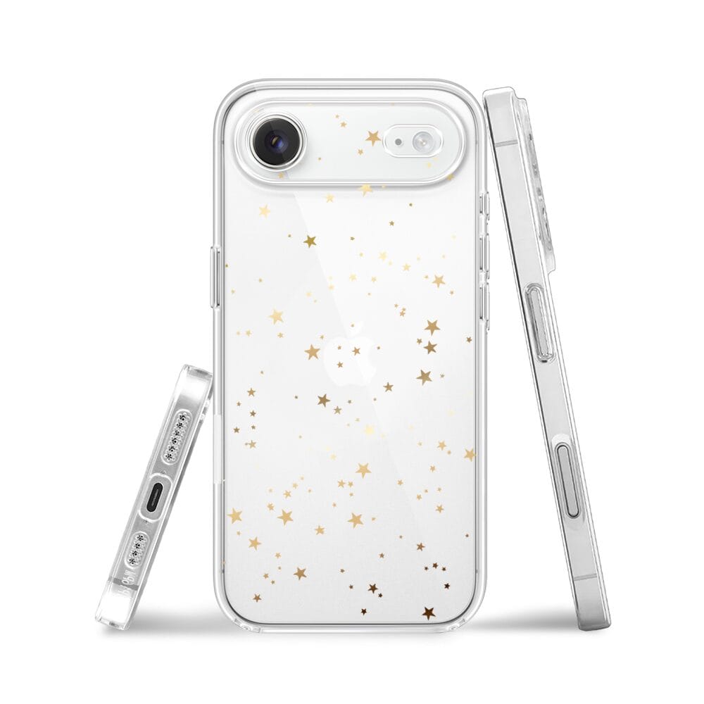 Etui do iPhone Air przeźroczyste, silikonowe Flexi, Zimowa magia, Złote gwiazdki - obrazek 3