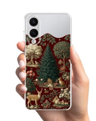 Etui do Samsung Galaxy S25 Edge przeźroczyste, silikonowe Flexi, Zimowa magia, świąteczny las