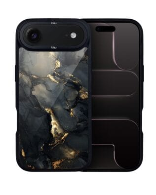 Etui do iPhone Air IBIZU DropGuard Matt z MagSafe, Ethereal Essence, Czarny diament ze złotem