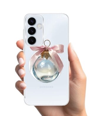 Etui do Samsung Galaxy A35 5G z MagSafe przeźroczyste, silikonowe Flexi, Przytulne święta, Kryształowa bombka