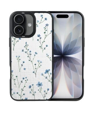 Etui do iPhone 17 IBIZU DropGuard Matt z MagSafe, Pastel Bloom, Niebieski sen