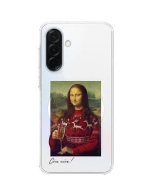 Etui do Samsung Galaxy A36 5G z MagSafe przeźroczyste, silikonowe Flexi, Mona Lisa z szampanem