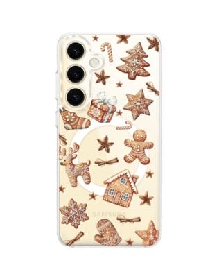 Etui do Samsung Galaxy S24 Plus z MagSafe przeźroczyste, silikonowe Flexi, Magia pierniczków