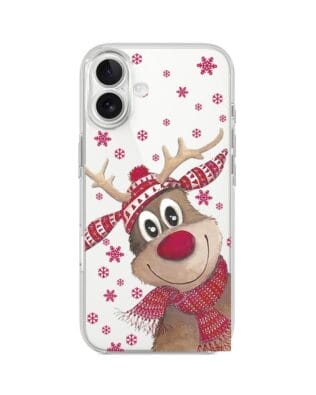 Etui do iPhone 17 przeźroczyste, silikonowe Flexi, Renifer