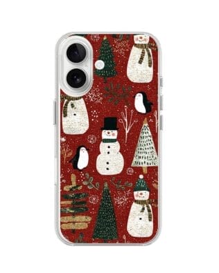 Etui do iPhone 16 Plus przeźroczyste, silikonowe Flexi, Przytulne święta, Rustykalna świąteczna kraina