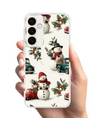 Etui do Samsung Galaxy S23 Plus z MagSafe przeźroczyste, silikonowe Flexi, Przytulne święta, Zimowe miasteczko