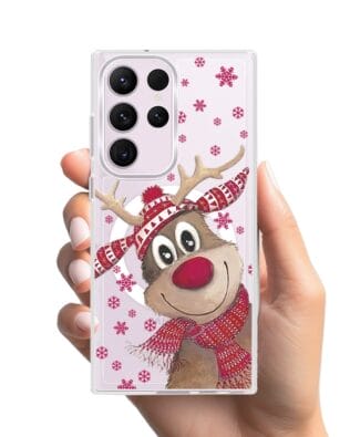 Etui do Samsung Galaxy S23 Ultra z MagSafe przeźroczyste, silikonowe Flexi, Renifer