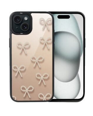 Etui do iPhone 15 Plus IBIZU DropGuard Matt z MagSafe, Zimowa magia, Perłowe kokardki