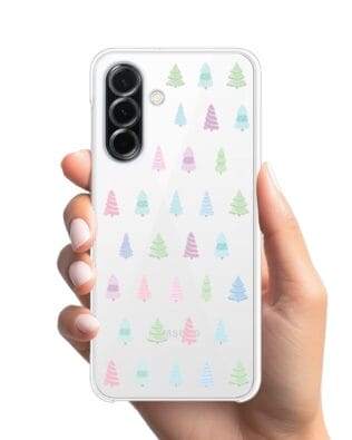 Etui do Samsung Galaxy A26 5G przeźroczyste, silikonowe Flexi, Pastelowe choinki