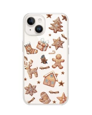 Etui do iPhone 14 przeźroczyste, silikonowe Flexi, Magia pierniczków