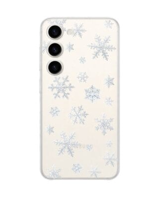 Etui do Samsung Galaxy S23 przeźroczyste, silikonowe Flexi, Zimowa magia, Delikatne płatki śniegu