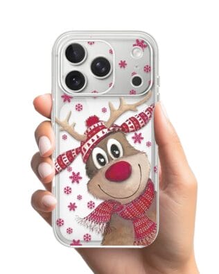 Etui do iPhone 17 Pro przeźroczyste, silikonowe Flexi, Renifer