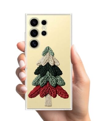 Etui do Samsung Galaxy S24 Ultra przeźroczyste, silikonowe Flexi, Przytulne święta, Dziana choinka