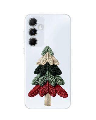 Etui do Samsung Galaxy A55 5G przeźroczyste, silikonowe Flexi, Przytulne święta, Dziana choinka