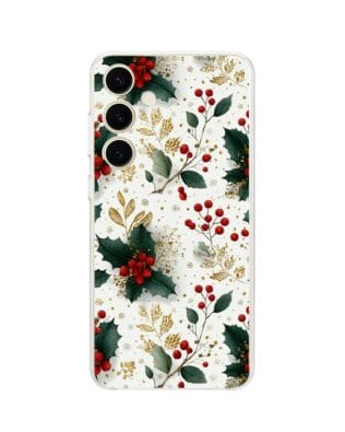 Etui do Samsung Galaxy S24 przeźroczyste, silikonowe Flexi, Przytulne święta, Ozdoby świąteczne