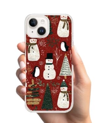 Etui do iPhone 13 przeźroczyste, silikonowe Flexi, Przytulne święta, Rustykalna świąteczna kraina