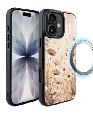 Etui do iPhone 17 IBIZU DropGuard Matt z MagSafe, Boho, Kwiatowa łąka