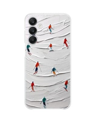 Etui do Samsung Galaxy A25 5G przeźroczyste, silikonowe Flexi, Zimowa magia, Narciarski obraz