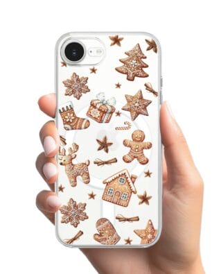 Etui do iPhone 16e z MagSafe przeźroczyste, silikonowe Flexi, Magia pierniczków