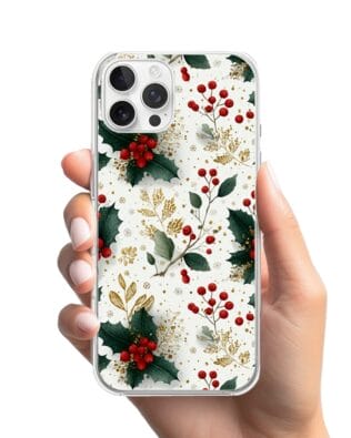 Etui do iPhone 12 Pro przeźroczyste, silikonowe Flexi, Przytulne święta, Ozdoby świąteczne