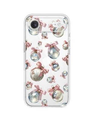 Etui do iPhone Air przeźroczyste, silikonowe Flexi, Przytulne święta, Pastelowe bombki