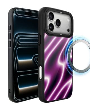 Etui do iPhone 17 Pro IBIZU DropGuard Matt z MagSafe, Twilight Dreams, Neonowa fala