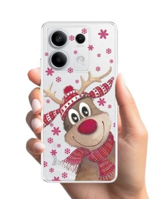 Etui do Xiaomi Redmi Note 13 Pro 5G przeźroczyste, silikonowe Flexi, Renifer