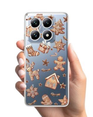 Etui do Xiaomi 14T Pro przeźroczyste, silikonowe Flexi, Magia pierniczków