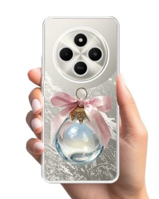 Etui do Xiaomi POCO C75 przeźroczyste, silikonowe Flexi, Przytulne święta, Kryształowa bombka