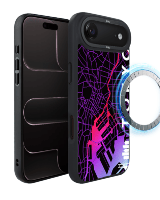 Etui do iPhone Air IBIZU DropGuard Matt z MagSafe, mapy świata, Tokyo