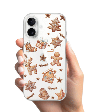 Etui do iPhone 16 przeźroczyste, silikonowe Flexi, Magia pierniczków