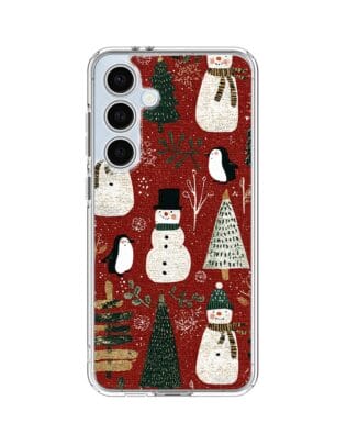 Etui do Samsung Galaxy S24 FE przeźroczyste, silikonowe Flexi, Przytulne święta, Rustykalna świąteczna kraina