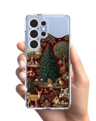 Etui do Samsung Galaxy S25 Ultra przeźroczyste, silikonowe Flexi, Zimowa magia, świąteczny las