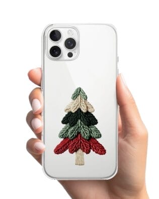 Etui do iPhone 12 Pro Max przeźroczyste, silikonowe Flexi, Przytulne święta, Dziana choinka