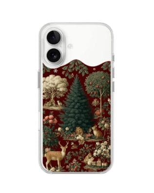 Etui do iPhone 16 przeźroczyste, silikonowe Flexi, Zimowa magia, świąteczny las