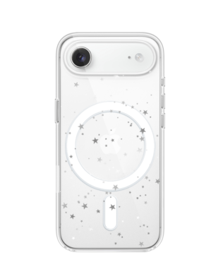 Etui do iPhone Air z MagSafe przeźroczyste, silikonowe Flexi, Zimowa magia, Szampańskie gwiazdki