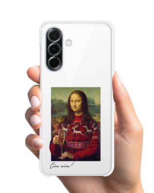 Etui do Samsung Galaxy A26 5G przeźroczyste, silikonowe Flexi, Mona Lisa z szampanem