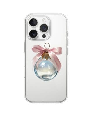 Etui do iPhone 14 Pro przeźroczyste, silikonowe Flexi, Przytulne święta, Kryształowa bombka