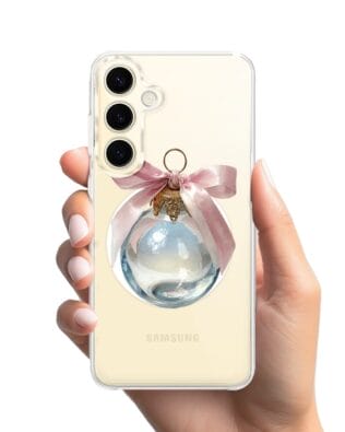 Etui do Samsung Galaxy S24 Plus z MagSafe przeźroczyste, silikonowe Flexi, Przytulne święta, Kryształowa bombka