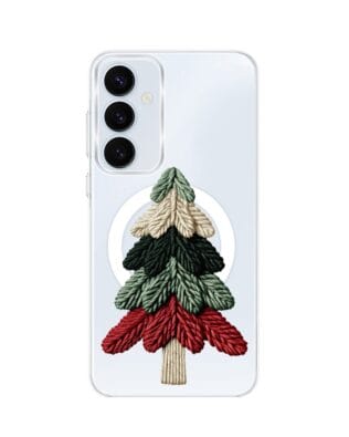 Etui do Samsung Galaxy A55 5G z MagSafe przeźroczyste, silikonowe Flexi, Przytulne święta, Dziana choinka