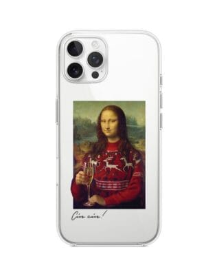 Etui do iPhone 12 Pro Max przeźroczyste, silikonowe Flexi, Mona Lisa z szampanem