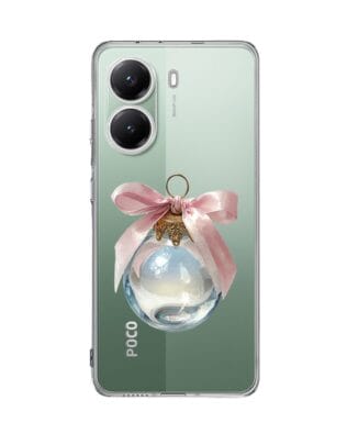 Etui do Xiaomi POCO X7 Pro przeźroczyste, silikonowe Flexi, Przytulne święta, Kryształowa bombka