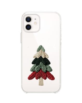 Etui do iPhone 12 Mini przeźroczyste, silikonowe Flexi, Przytulne święta, Dziana choinka