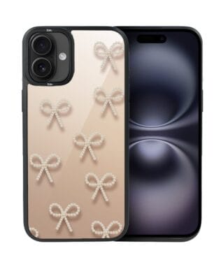 Etui do iPhone 16 Plus IBIZU DropGuard Matt z MagSafe, Zimowa magia, Perłowe kokardki