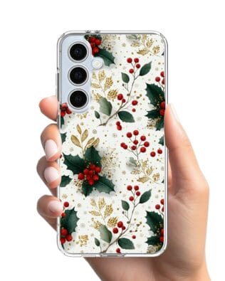 Etui do Samsung Galaxy S24 FE przeźroczyste, silikonowe Flexi, Przytulne święta, Ozdoby świąteczne