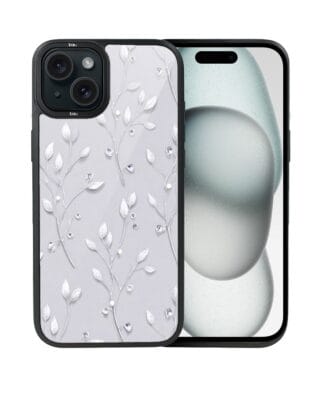 Etui do iPhone 15 Plus IBIZU DropGuard Matt z MagSafe, Zimowa magia, Lodowe kwiaty