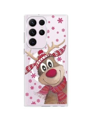 Etui do Samsung Galaxy S23 Ultra z MagSafe przeźroczyste, silikonowe Flexi, Renifer